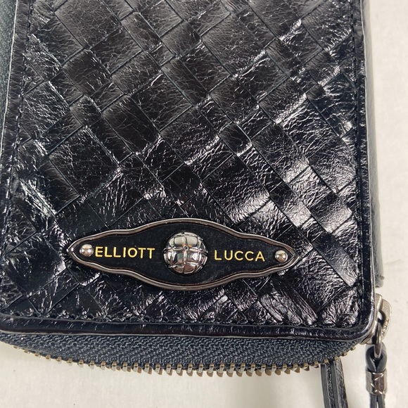 Nwot Elliot Luca black woven phone holder wristlet - Picture 2 of 6